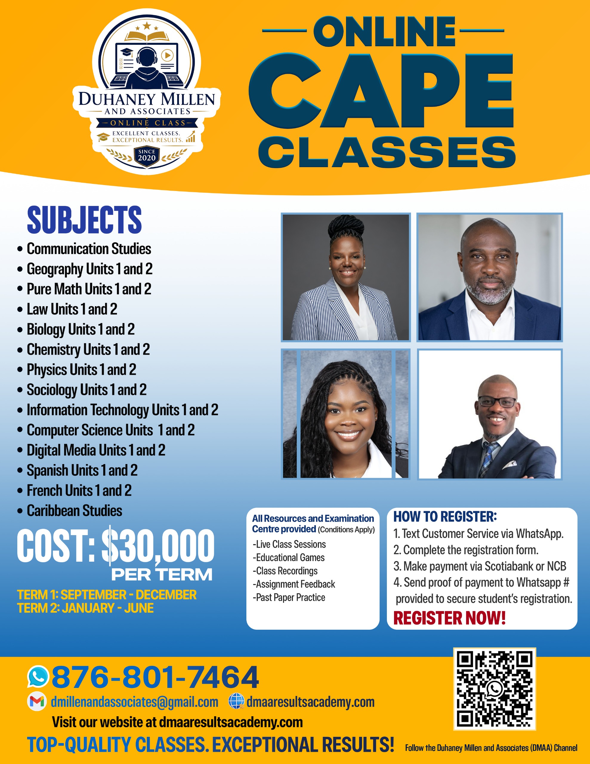 DMA² CAPE Online Classes Flyer